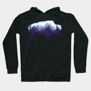 Dramabite Bison Buffalo Double Exposure Surreal Wildlife Native Animal Hoodie